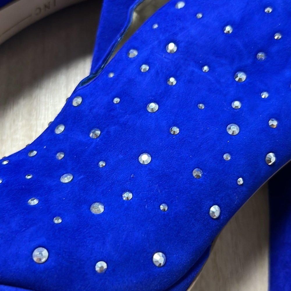 INC Blue Studded Open Toe Heel Shoe Women’s Size 10 - Picture 3 of 9